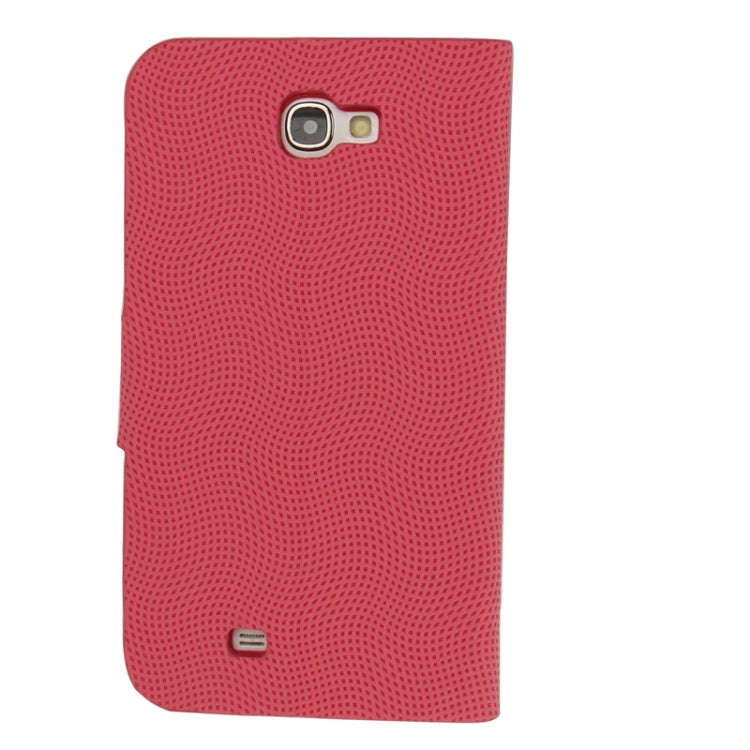 Mesh Pattern Horizontal Flip Leather Case with Holder for Galaxy Note II / N7100