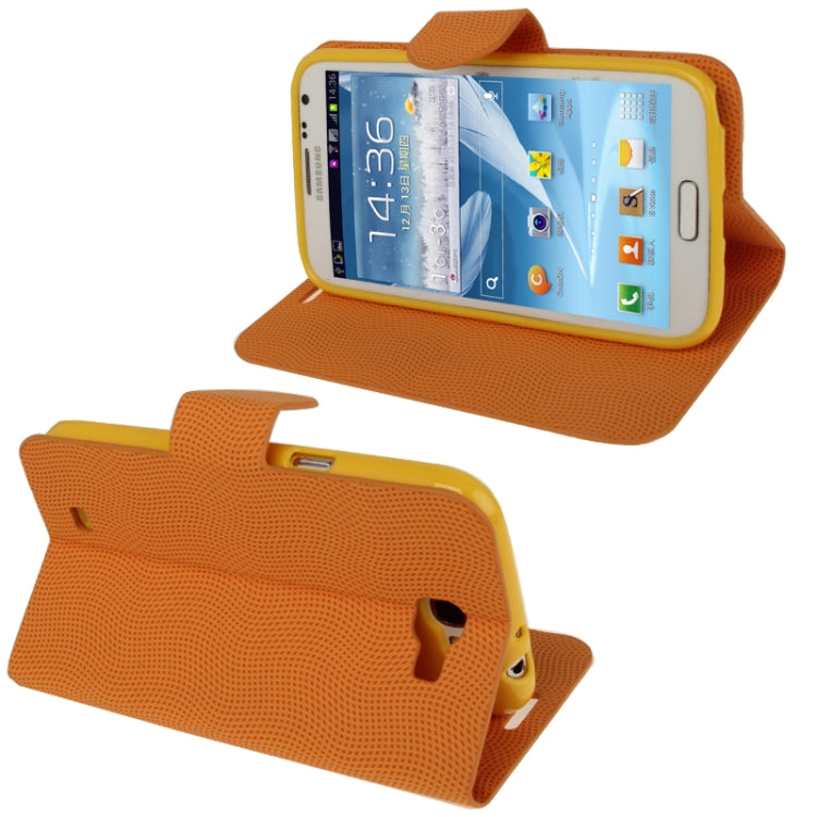 Mesh Pattern Horizontal Flip Leather Case with Holder for Galaxy Note II / N7100