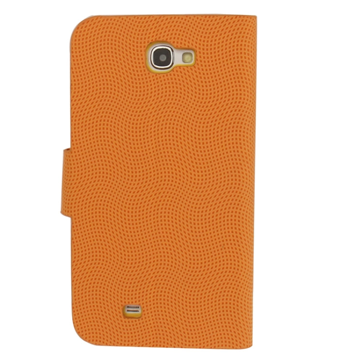 Mesh Pattern Horizontal Flip Leather Case with Holder for Galaxy Note II / N7100
