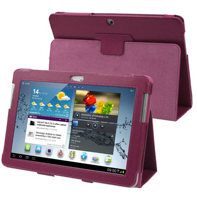 Litchi Texture Leather Case with Holder for Galaxy Tab 2 (10.1) / P5100,