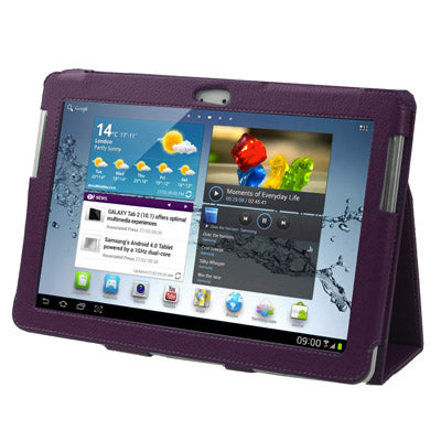 Litchi Texture Leather Case with Holder for Galaxy Tab 2 (10.1) / P5100,