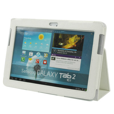 Litchi Texture Leather Case with Holder for Galaxy Tab 2 (10.1) / P5100,