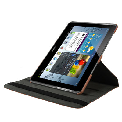 360 Degree Rotatable Litchi Texture Leather Case with Holder for Galaxy Tab 2 (10.1) / P5100,
