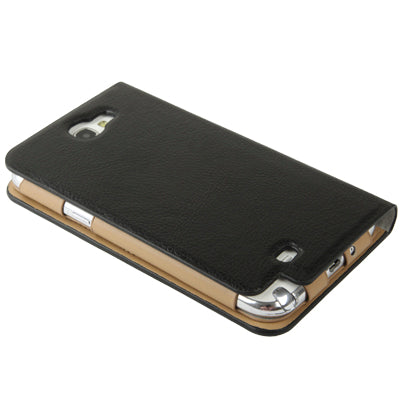 Lichi Texture High Quality Genuine Leather Case with Credit Card Slots & Holder for Galaxy Note II / N7100