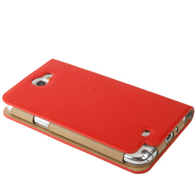 Lichi Texture High Quality Genuine Leather Case with Credit Card Slots & Holder for Galaxy Note II / N7100