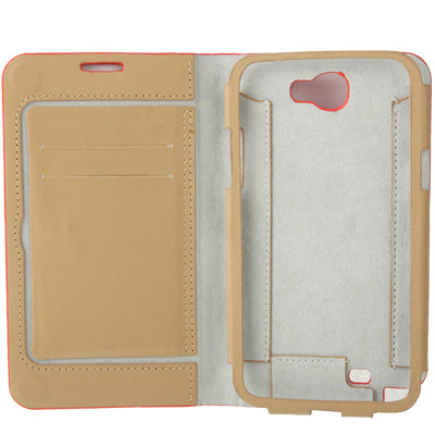 Lichi Texture High Quality Genuine Leather Case with Credit Card Slots & Holder for Galaxy Note II / N7100
