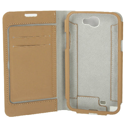 Lichi Texture High Quality Genuine Leather Case with Credit Card Slots & Holder for Galaxy Note II / N7100