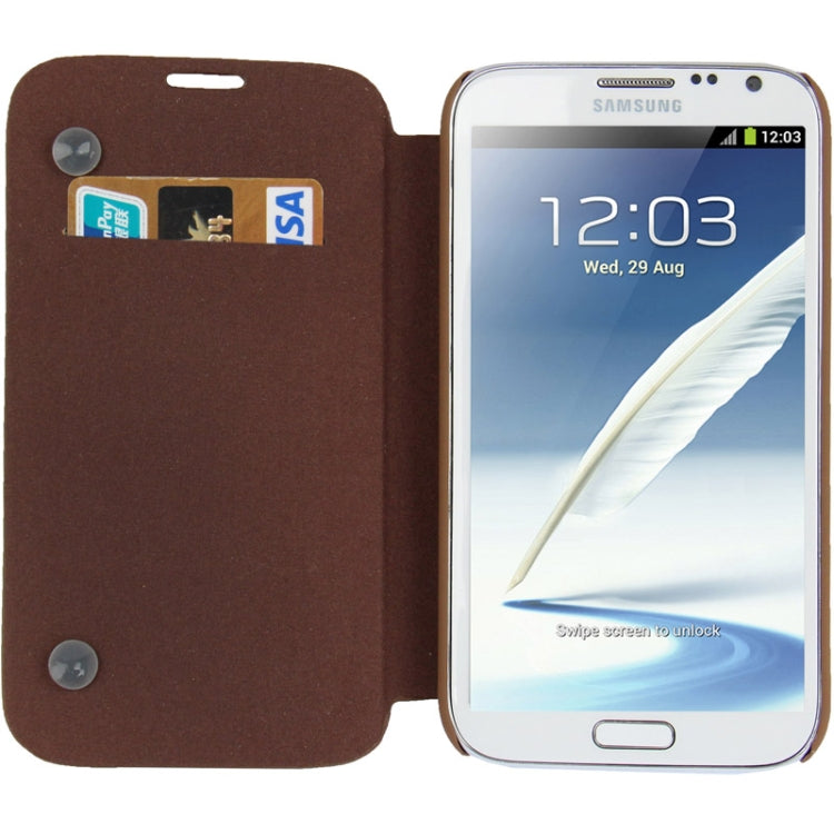 Embossing Pattern Flip Leather Case with Credit Card Slot / Holder / Suction Cup for Galaxy Note II / N7100