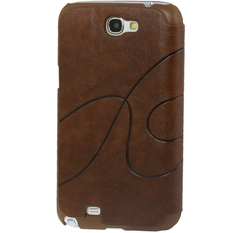 Embossing Pattern Flip Leather Case with Credit Card Slot / Holder / Suction Cup for Galaxy Note II / N7100