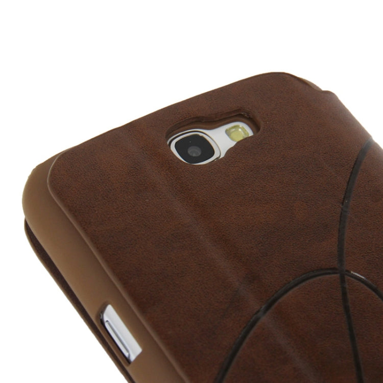 Embossing Pattern Flip Leather Case with Credit Card Slot / Holder / Suction Cup for Galaxy Note II / N7100