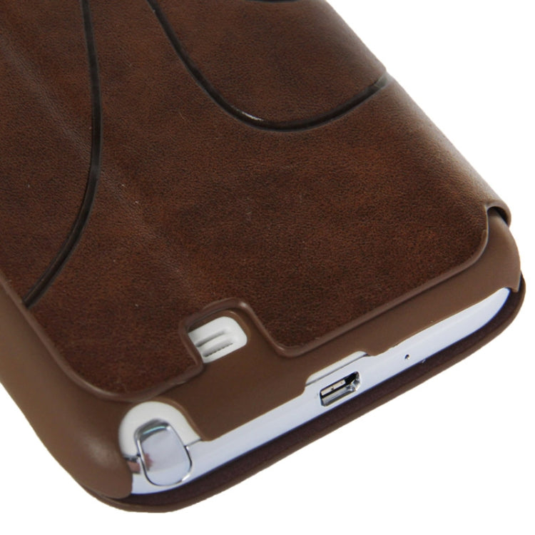 Embossing Pattern Flip Leather Case with Credit Card Slot / Holder / Suction Cup for Galaxy Note II / N7100