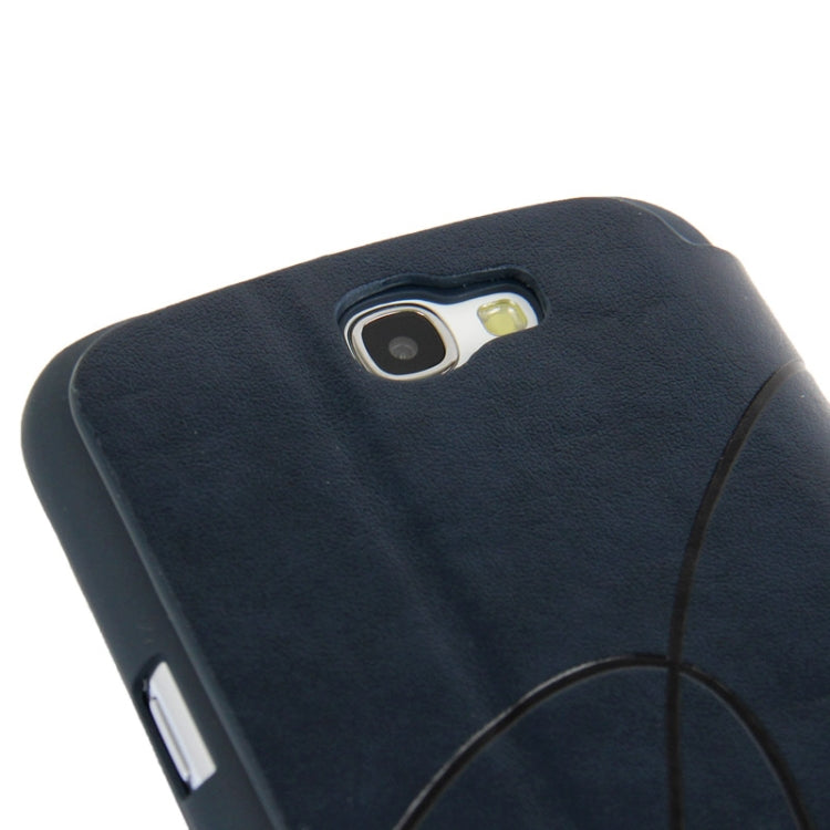 Embossing Pattern Flip Leather Case with Credit Card Slot / Holder / Suction Cup for Galaxy Note II / N7100