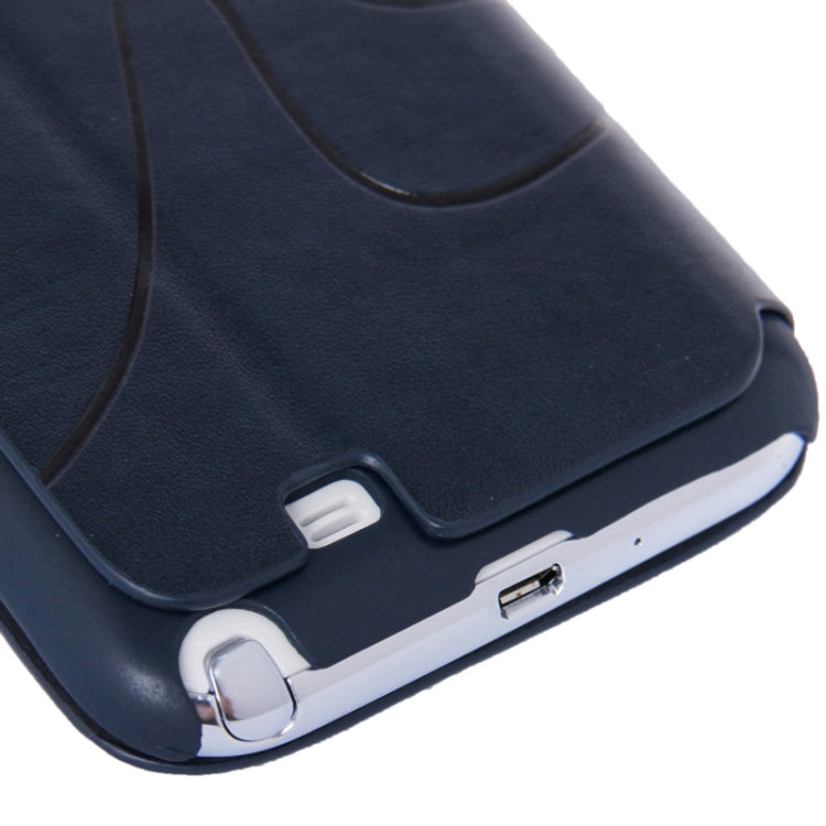 Embossing Pattern Flip Leather Case with Credit Card Slot / Holder / Suction Cup for Galaxy Note II / N7100