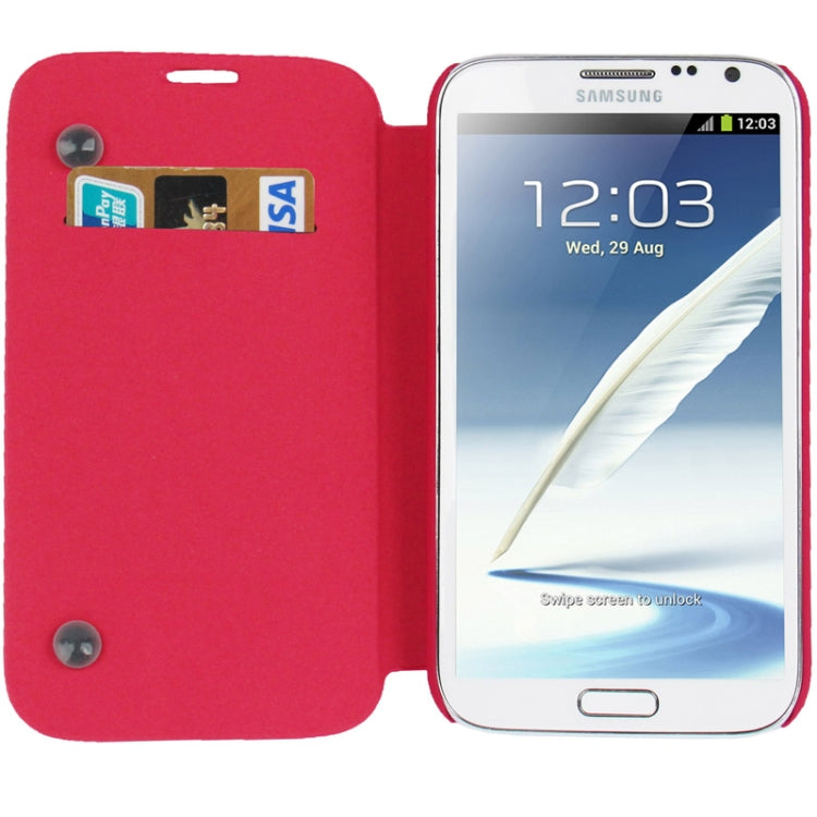 Embossing Pattern Flip Leather Case with Credit Card Slot / Holder / Suction Cup for Galaxy Note II / N7100