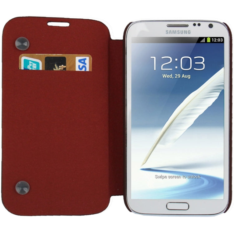 Embossing Pattern Flip Leather Case with Credit Card Slot / Holder / Suction Cup for Galaxy Note II / N7100