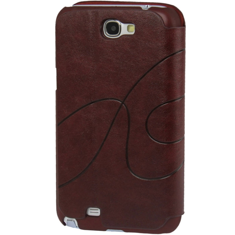 Embossing Pattern Flip Leather Case with Credit Card Slot / Holder / Suction Cup for Galaxy Note II / N7100