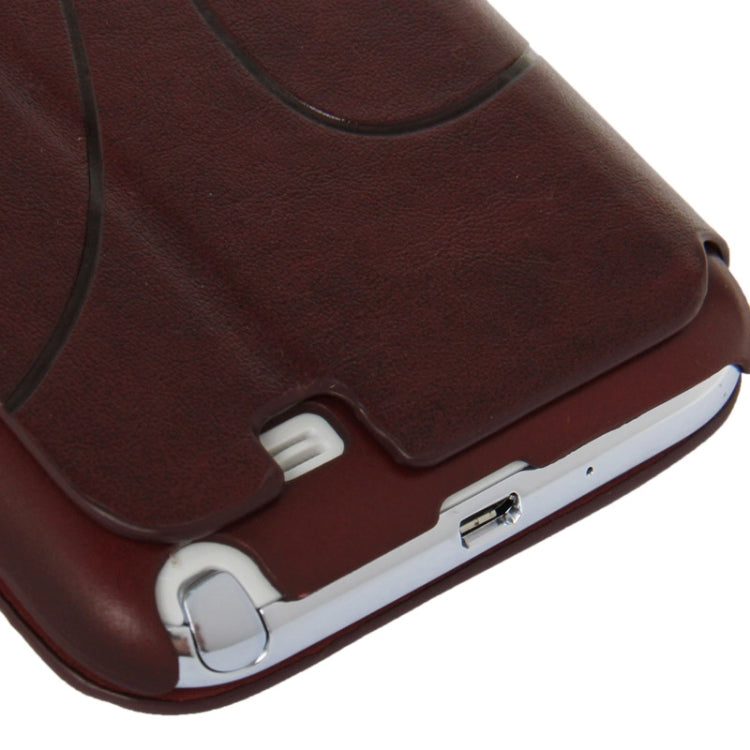 Embossing Pattern Flip Leather Case with Credit Card Slot / Holder / Suction Cup for Galaxy Note II / N7100