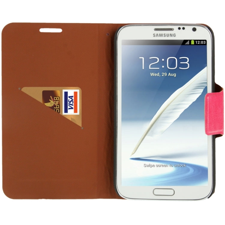 Crazy Horse Texture Flip Leather Case with Credit Card Slot / Hollow Holder / Sleep / Wake-up Function for Galaxy Note II / N7100