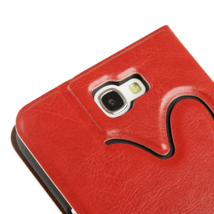 Crazy Horse Texture Flip Leather Case with Credit Card Slot / Hollow Holder / Sleep / Wake-up Function for Galaxy Note II / N7100