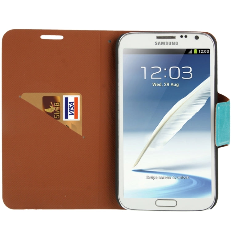 Crazy Horse Texture Flip Leather Case with Credit Card Slot / Hollow Holder / Sleep / Wake-up Function for Galaxy Note II / N7100