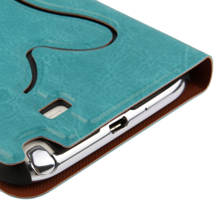 Crazy Horse Texture Flip Leather Case with Credit Card Slot / Hollow Holder / Sleep / Wake-up Function for Galaxy Note II / N7100