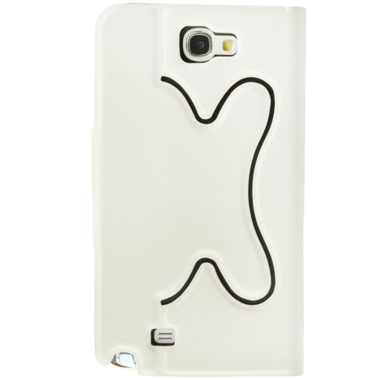 Crazy Horse Texture Flip Leather Case with Credit Card Slot / Hollow Holder / Sleep / Wake-up Function for Galaxy Note II / N7100