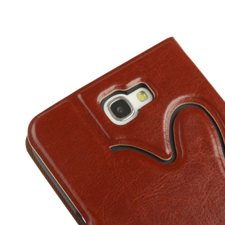 Crazy Horse Texture Flip Leather Case with Credit Card Slot / Hollow Holder / Sleep / Wake-up Function for Galaxy Note II / N7100