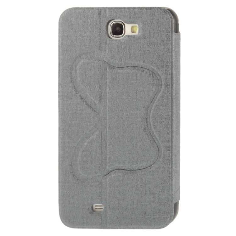 Oracle Texture Embossing Pattern Leather Case with Credit Card Slots & Butterfly Holder for Galaxy Note II / N7100(Grey)
