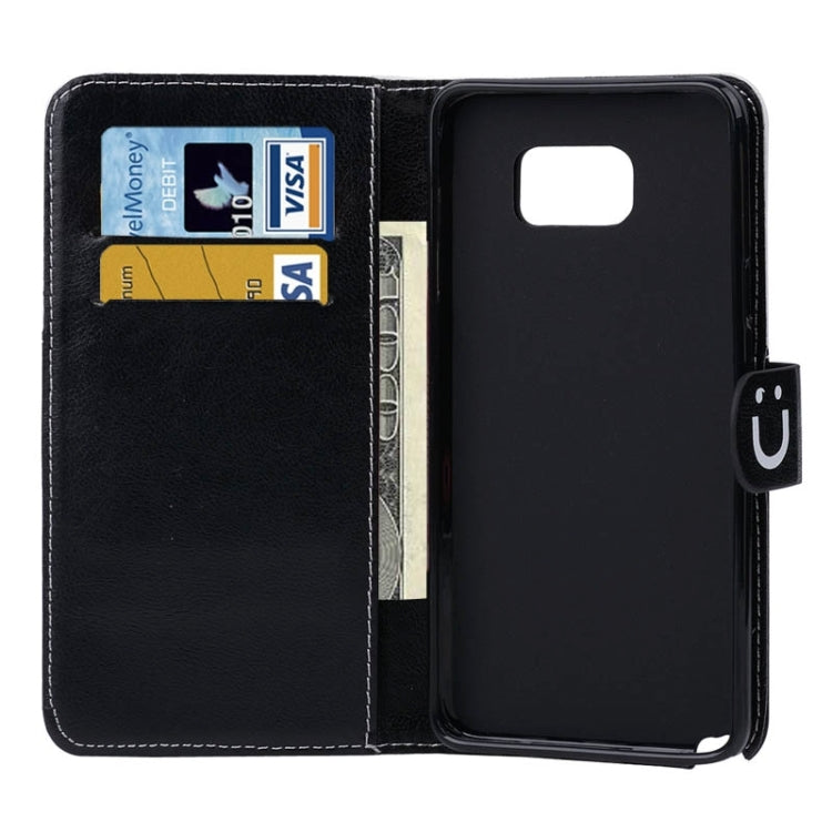 Smile Pattern Horizontal Flip Leather Case with Card Slots & Wallet & Holder for Galaxy Note 5