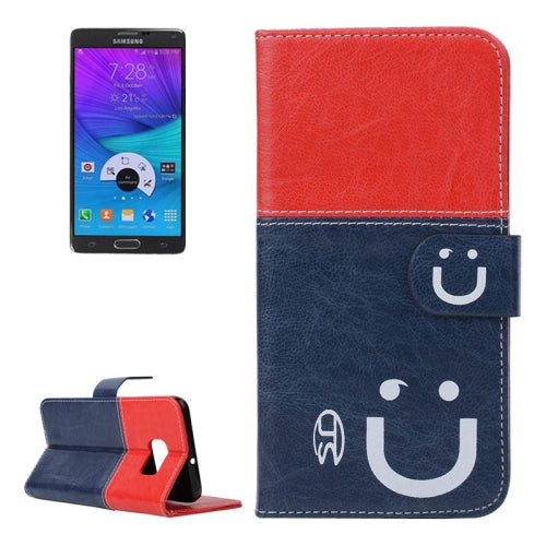 Smile Pattern Horizontal Flip Leather Case with Card Slots & Wallet & Holder for Galaxy Note 5 Edge