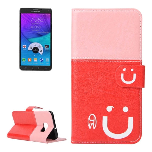 Smile Pattern Horizontal Flip Leather Case with Card Slots & Wallet & Holder for Galaxy Note 5 Edge