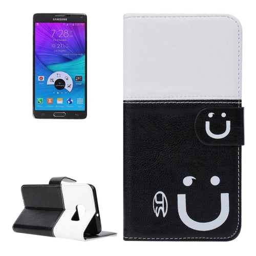 Smile Pattern Horizontal Flip Leather Case with Card Slots & Wallet & Holder for Galaxy Note 5 Edge