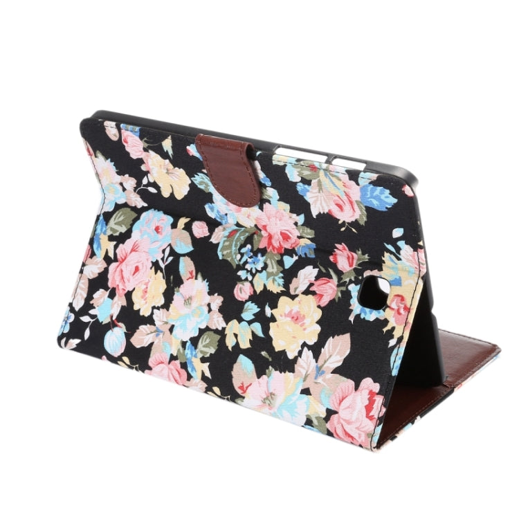 Flower Pattern Cloth Surface PU Leather Case with Holder & Card Slots & Wallet for Galaxy Tab S2 8.0 / T715