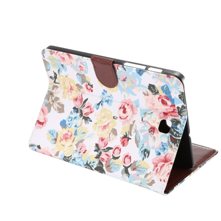 Flower Pattern Cloth Surface PU Leather Case with Holder & Card Slots & Wallet for Galaxy Tab S2 8.0 / T715
