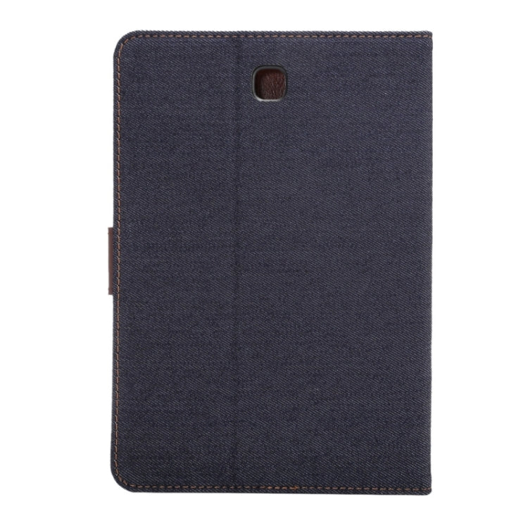 Denim Surface PU Leather Case with Holder & Card Slots & Wallet for Galaxy Tab S2 8.0 / T715(Black)