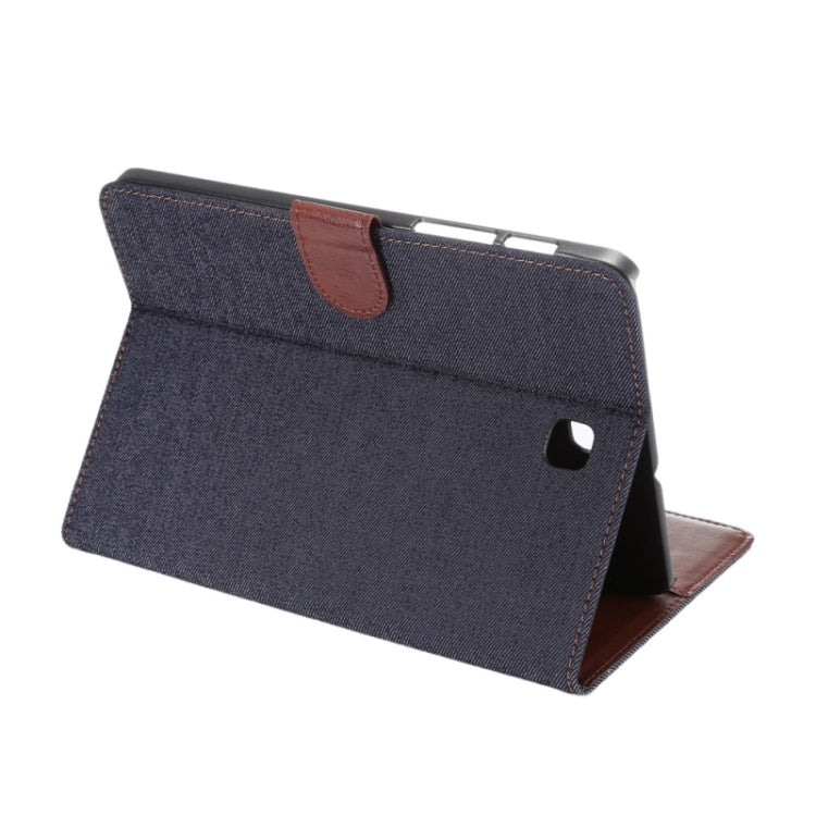 Denim Surface PU Leather Case with Holder & Card Slots & Wallet for Galaxy Tab S2 8.0 / T715(Black)