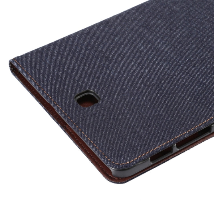 Denim Surface PU Leather Case with Holder & Card Slots & Wallet for Galaxy Tab S2 8.0 / T715(Black)