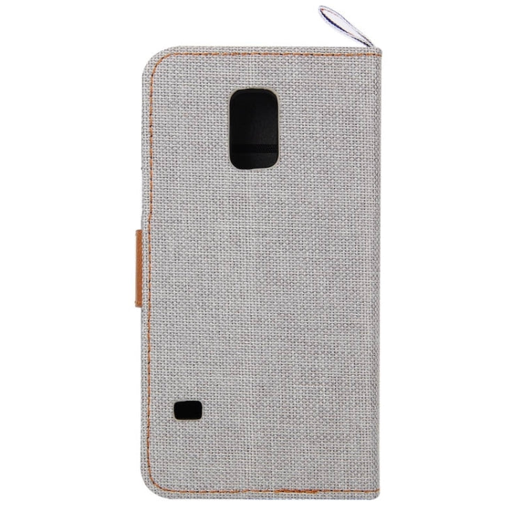 Denim Texture Horizontal Flip Leather Case with Card Slots & Holder & Lanyard for Galaxy S5 Mini / G800