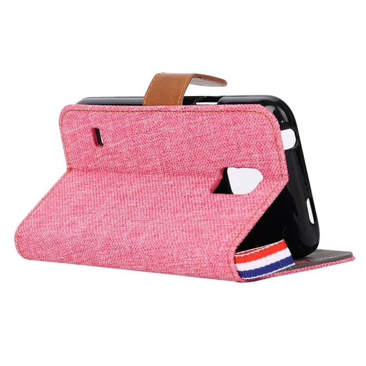 Denim Texture Horizontal Flip Leather Case with Card Slots & Holder & Lanyard for Galaxy S5 Mini / G800