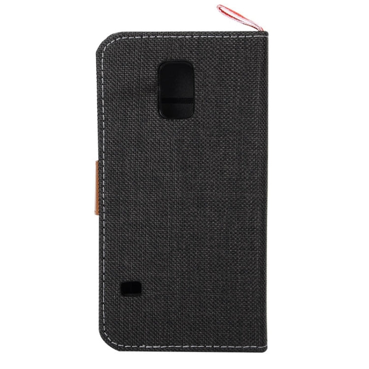 Denim Texture Horizontal Flip Leather Case with Card Slots & Holder & Lanyard for Galaxy S5 / G900