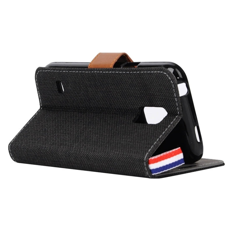 Denim Texture Horizontal Flip Leather Case with Card Slots & Holder & Lanyard for Galaxy S5 / G900