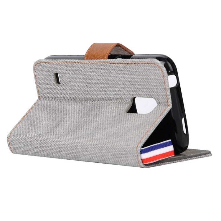 Denim Texture Horizontal Flip Leather Case with Card Slots & Holder & Lanyard for Galaxy S5 / G900