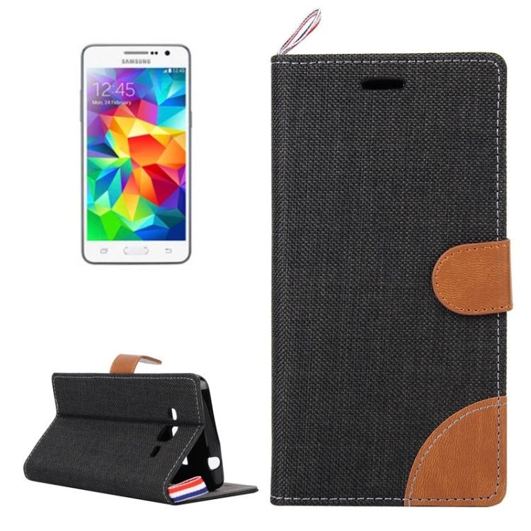Denim Texture Horizontal Flip Leather Case with Card Slots & Holder & Lanyard for Galaxy Grand Prime / G530 / G5308W