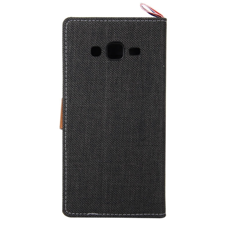 Denim Texture Horizontal Flip Leather Case with Card Slots & Holder & Lanyard for Galaxy Grand Prime / G530 / G5308W