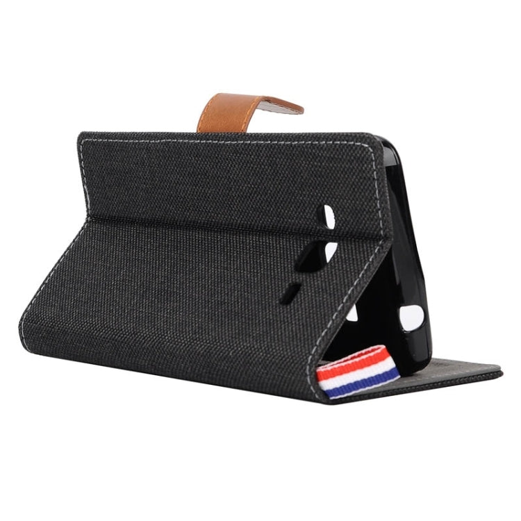 Denim Texture Horizontal Flip Leather Case with Card Slots & Holder & Lanyard for Galaxy Grand Prime / G530 / G5308W