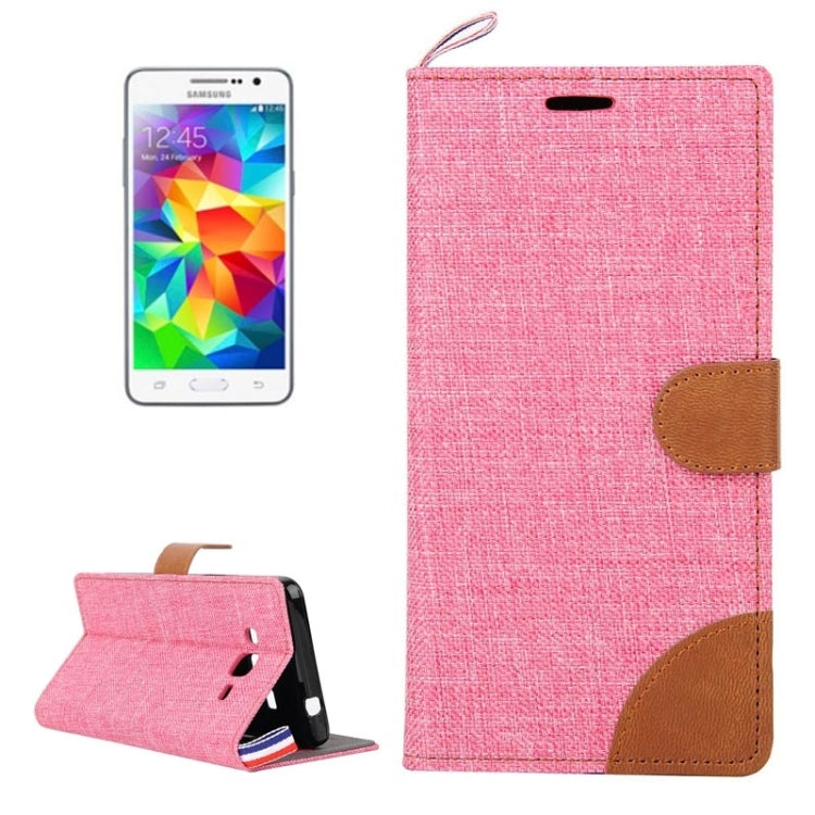 Denim Texture Horizontal Flip Leather Case with Card Slots & Holder & Lanyard for Galaxy Grand Prime / G530 / G5308W