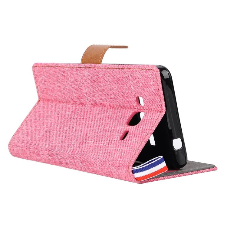 Denim Texture Horizontal Flip Leather Case with Card Slots & Holder & Lanyard for Galaxy Grand Prime / G530 / G5308W