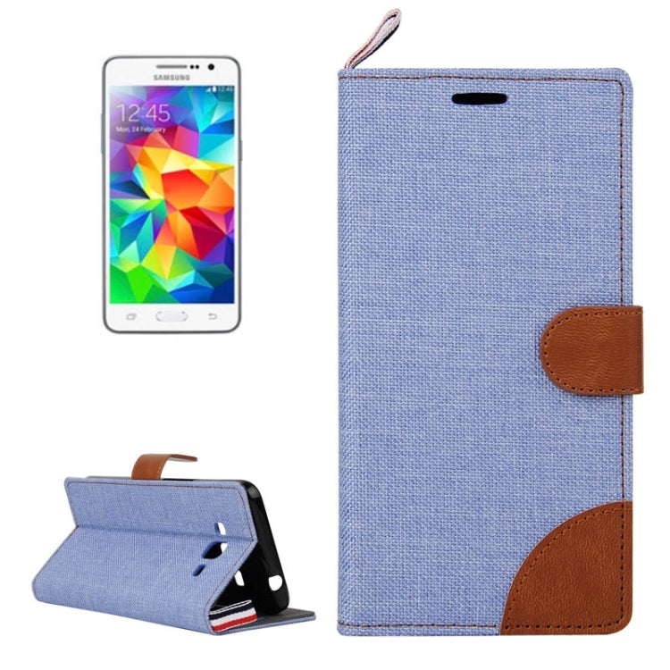 Denim Texture Horizontal Flip Leather Case with Card Slots & Holder & Lanyard for Galaxy Grand Prime / G530 / G5308W