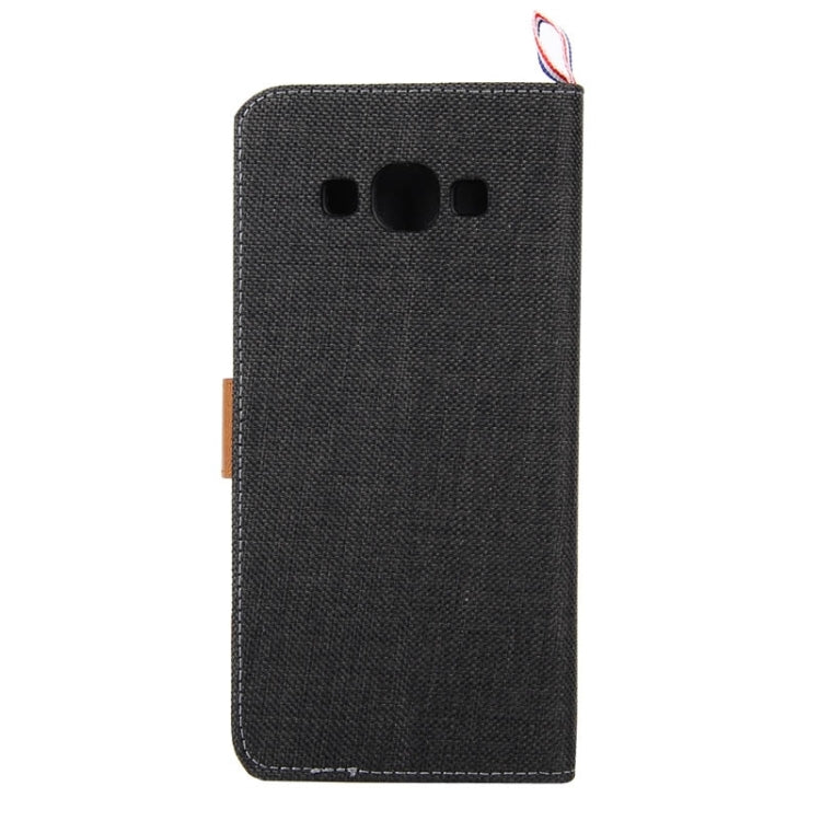 Denim Texture Horizontal Flip Leather Case with Card Slots & Holder & Lanyard for Galaxy A8