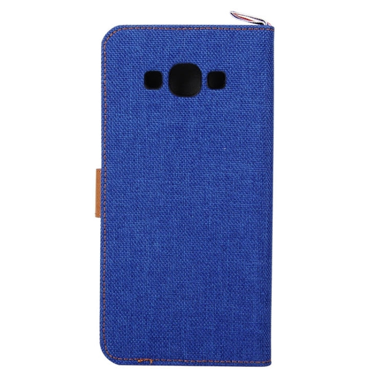 Denim Texture Horizontal Flip Leather Case with Card Slots & Holder & Lanyard for Galaxy A8